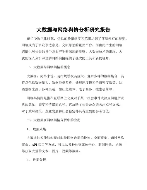 大数据与网络舆情分析研究报告