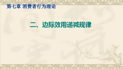 微观经济学(边际效用递减规律)