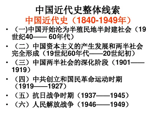 中国近代史整体线索概要