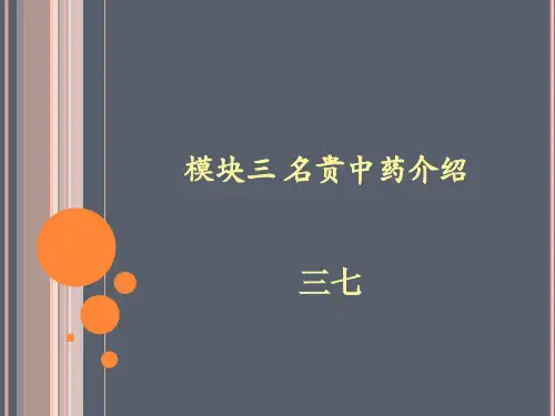 三七介绍