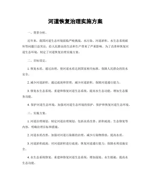 河道恢复治理实施方案