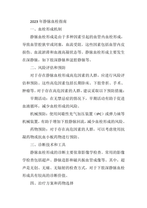2023年静脉血栓指南
