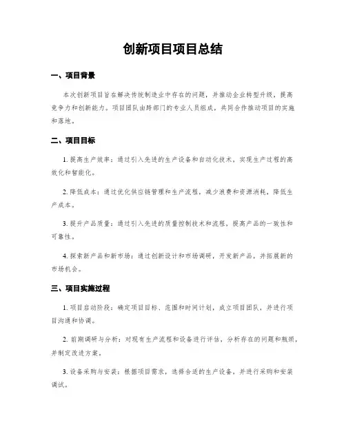 创新项目项目总结