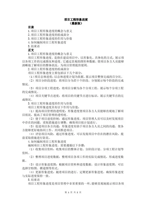 项目工程形象进度