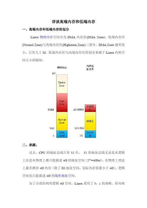 详谈高端内存和低端内存