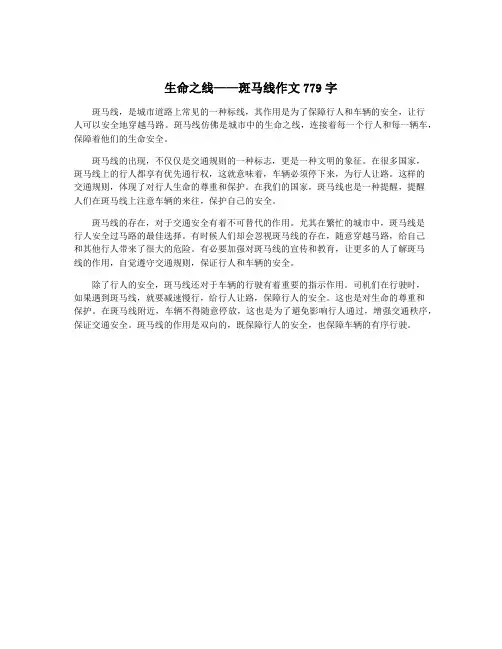 生命之线——斑马线作文779字
