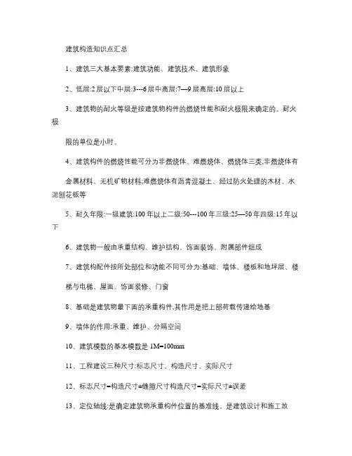 建筑构造知识点汇总.