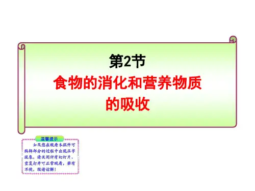 第二节 食物的消化和营养物质的吸收