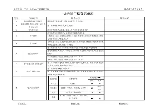 输变电工程绿色施工检查记录
