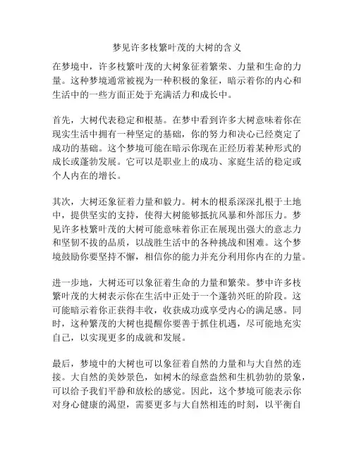 梦见许多枝繁叶茂的大树的含义
