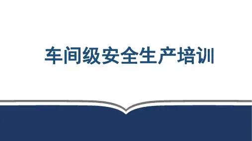 三级安全教育之车间级