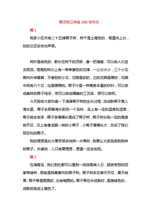 椰子树三年级300字作文