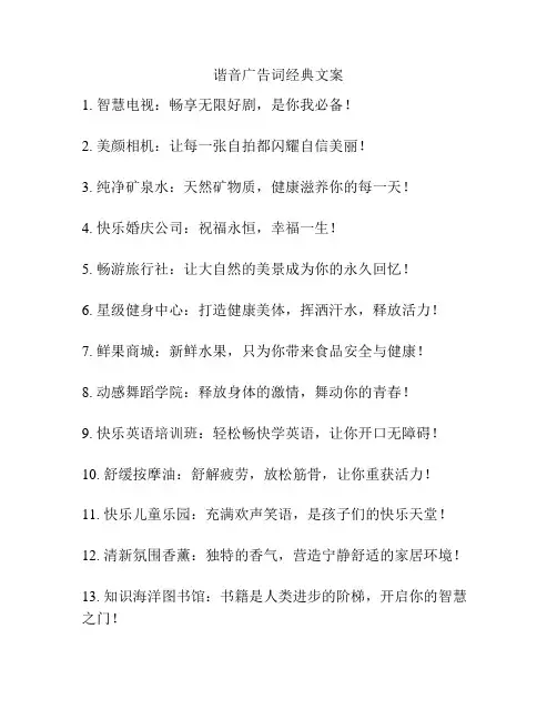 谐音广告词经典文案