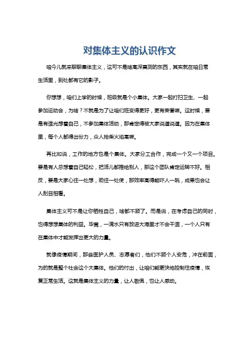 对集体主义的认识作文