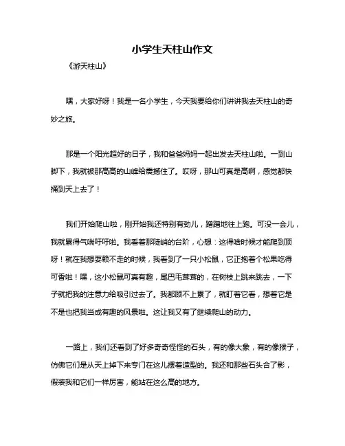 小学生天柱山作文