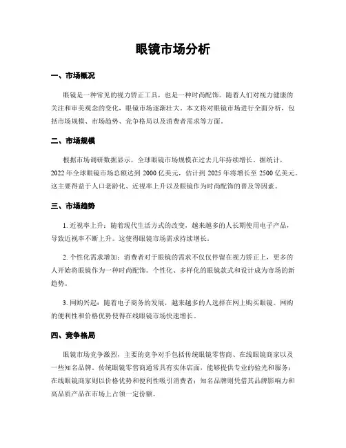 眼镜市场分析