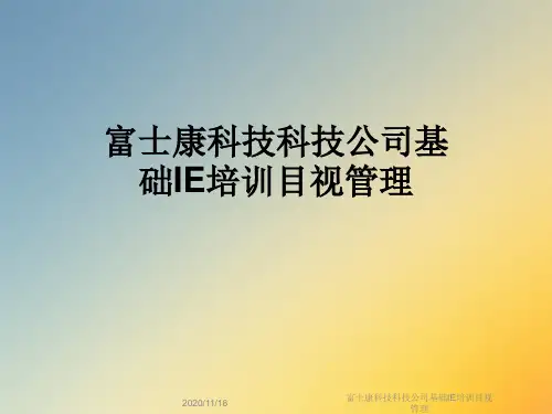 富士康科技科技公司基础IE培训目视管理
