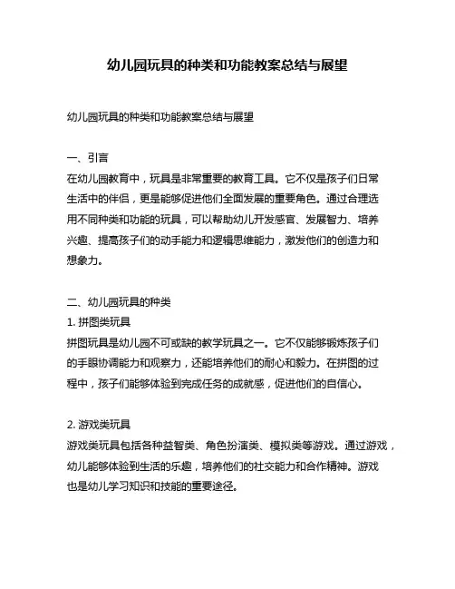 幼儿园玩具的种类和功能教案总结与展望