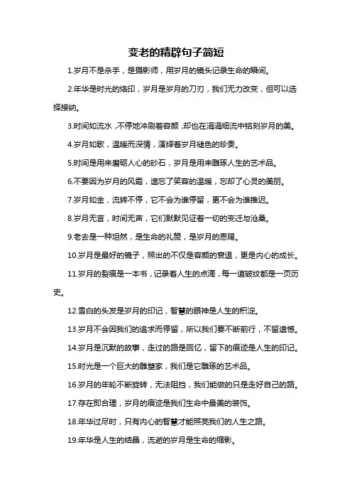 变老的精辟句子简短