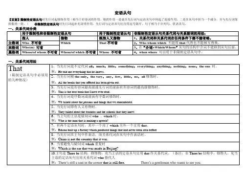 定语从句语法知识点总结(表格版)