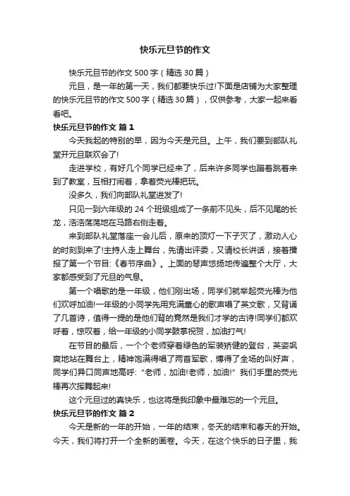 快乐元旦节的作文