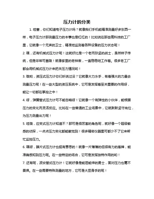 压力计的分类