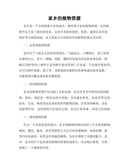 家乡的植物资源