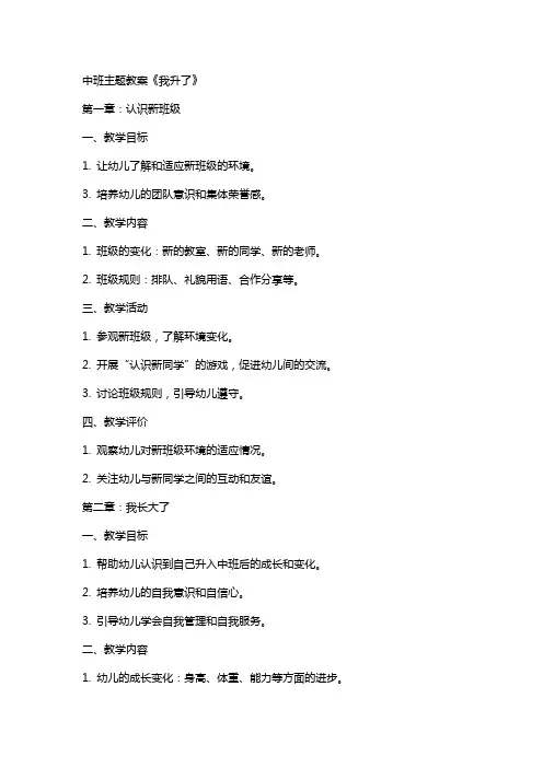 中班主题教案《我升了》