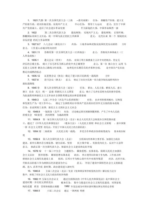 高中历史会议