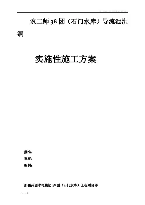 导、泄洪洞施工计划及方案