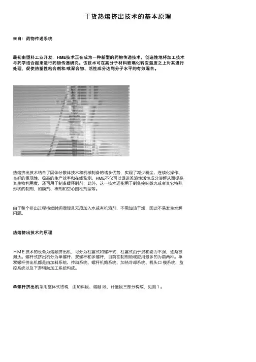干货热熔挤出技术的基本原理