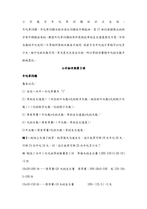 牛吃草问题含例题答案解析讲解