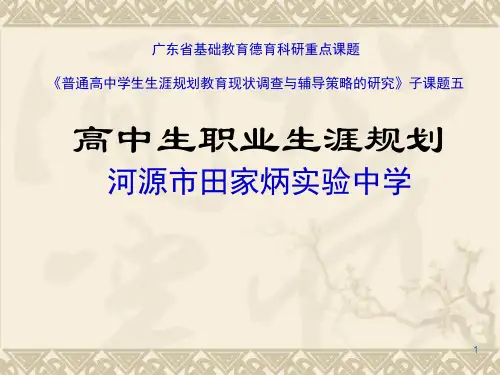 高中生职业生涯规划 PPT课件