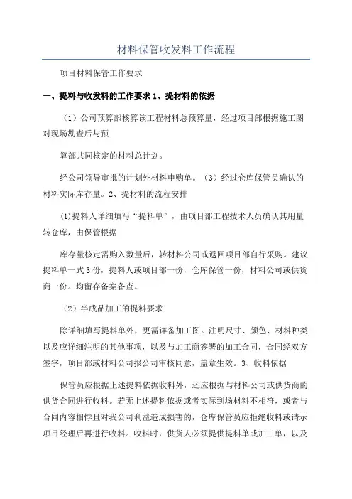 材料保管收发料工作流程