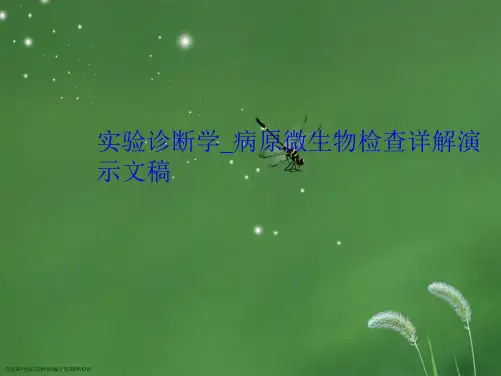 实验诊断学_病原微生物检查详解演示文稿