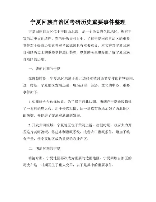 宁夏回族自治区考研历史重要事件整理