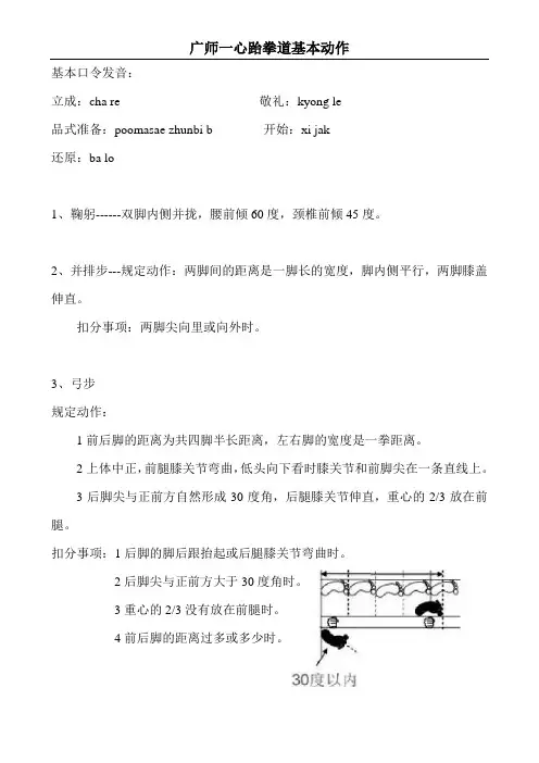 跆拳道基本动作标准(中跆协版)