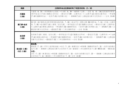 北京奔驰亦庄厂区班车站点、线路、时间总表