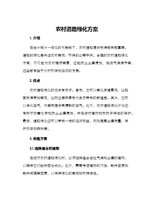 农村道路绿化方案