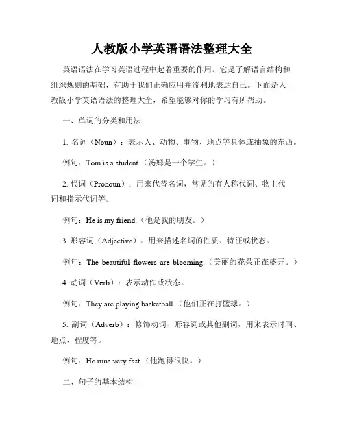 人教版小学英语语法整理大全
