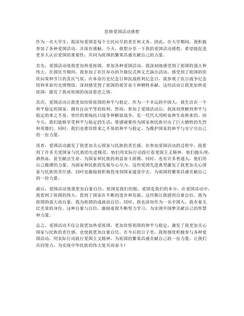思修爱国活动感想