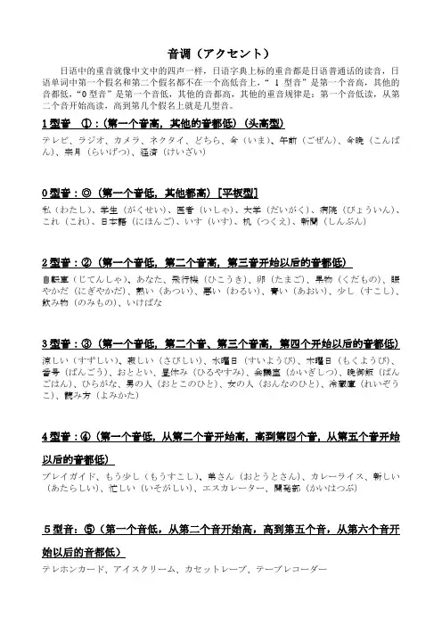 日语初级上如何发音,重音