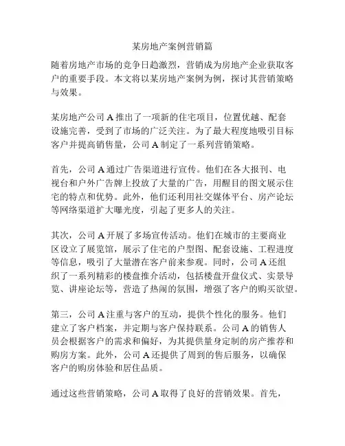 某房地产案例营销篇