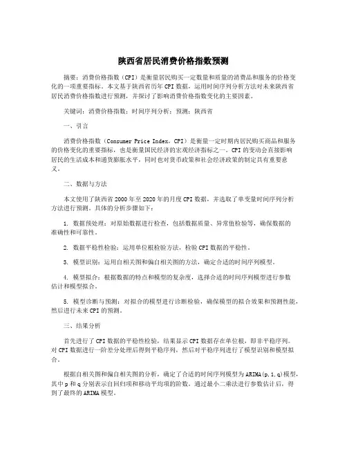 陕西省居民消费价格指数预测