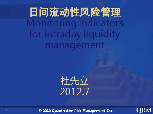 流动性风险管理--intraday liquidity risk