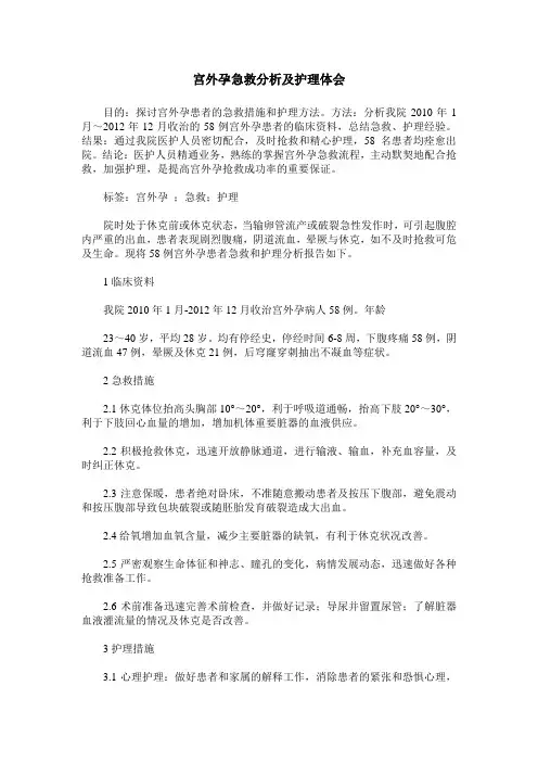 宫外孕急救分析及护理体会