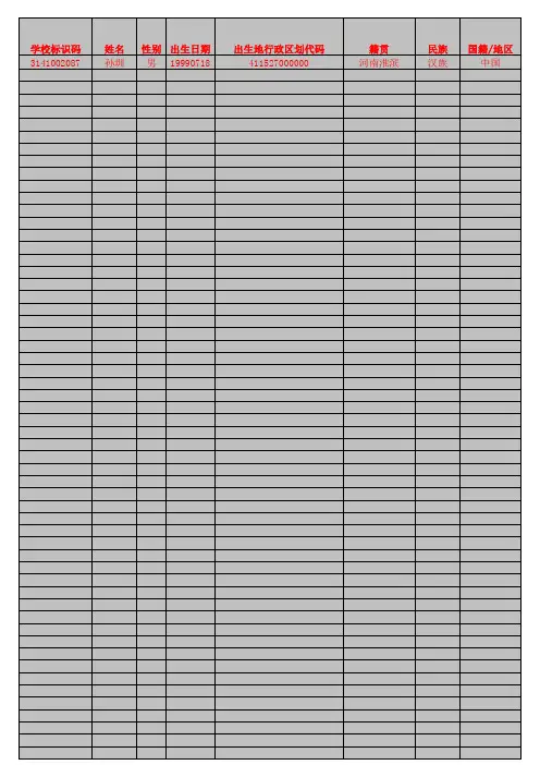 学籍系统学生信息导入模板(带打印功能)