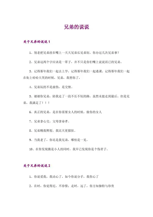 2024年兄弟的说说_4