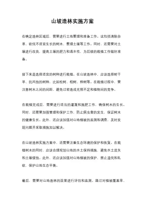 山坡造林实施方案