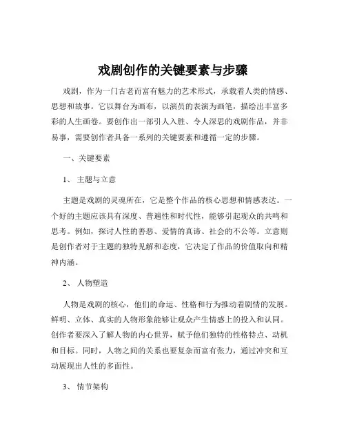 戏剧创作的关键要素与步骤
